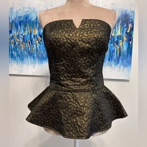 Amanda Uprichard Harper Strapless Peplum Top